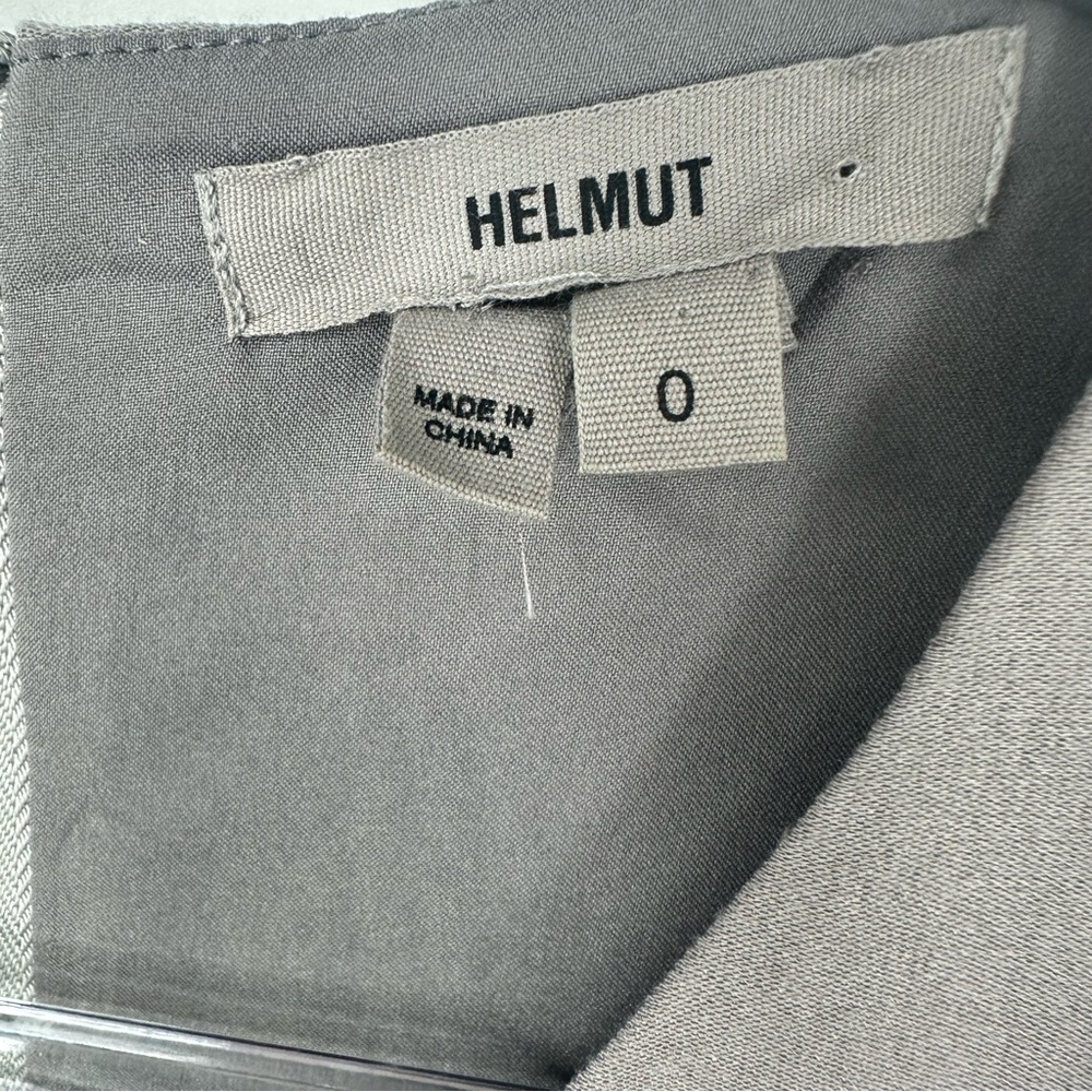 Helmut Draped Silk Gray Sleeveless Scoop Neck Midi Length Dress Size 0 - Picture 3 of 8